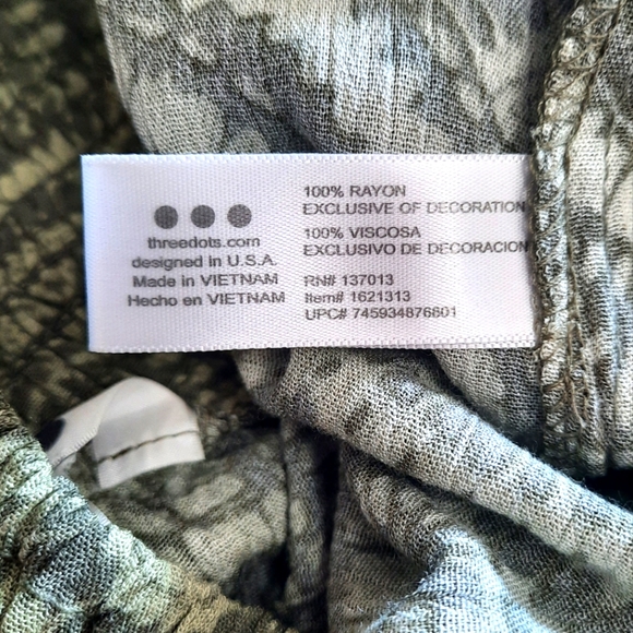NWT ☆ Three Dots Green 'Woodland Mosaic' Pull-On Pants Small - Picture 11 of 13